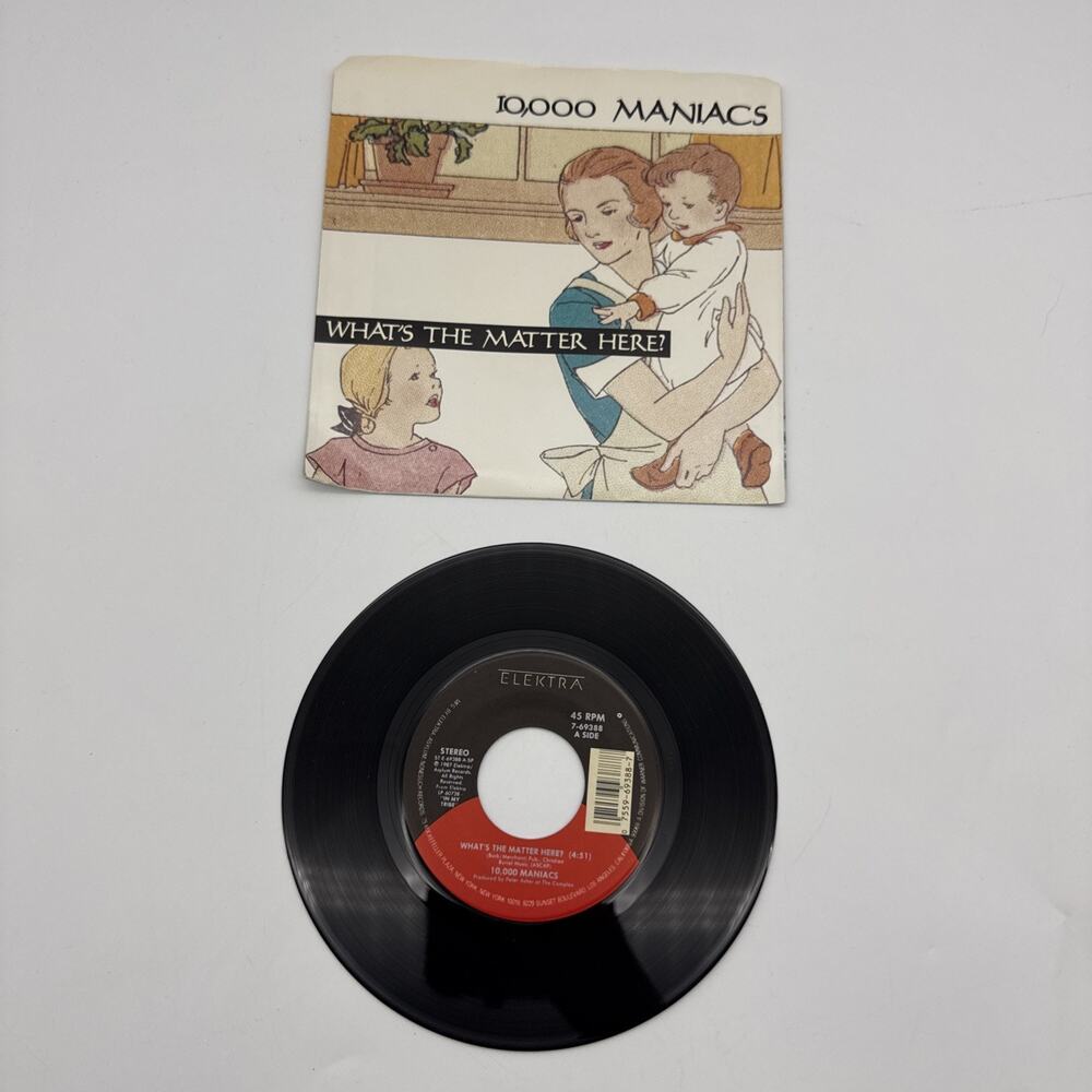 ELEKTRA RECORDS- 10,000 MANIACS "What's The Matter Here" 7-INCH SINGLE